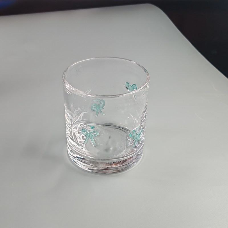 คุณภาพ 14oz Valentine's Decorative DOF Glass Bowknot Water Tumbler Glasses Mexico Icon Rock Glass Cup for Wedding Party Gift โรงงาน