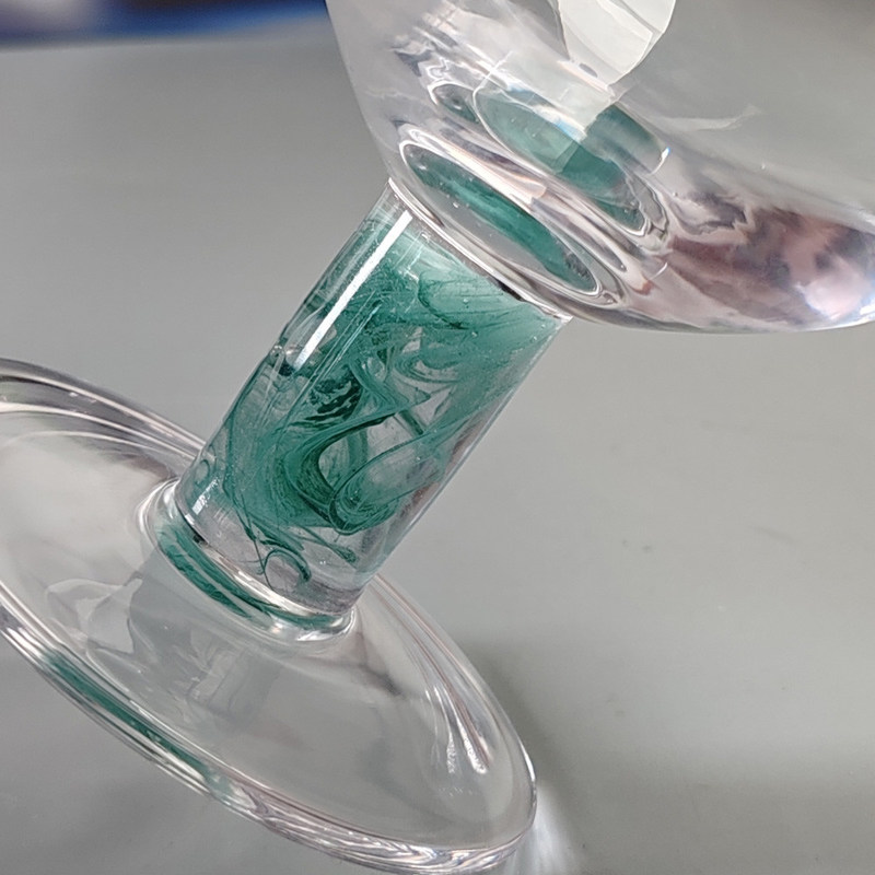 คุณภาพ Mexican Confetti Design Elegant Water Goblets Luxury Hand Blown Confetti Cocktails Glass Cup Romantic Short Stem Wine Glasses โรงงาน