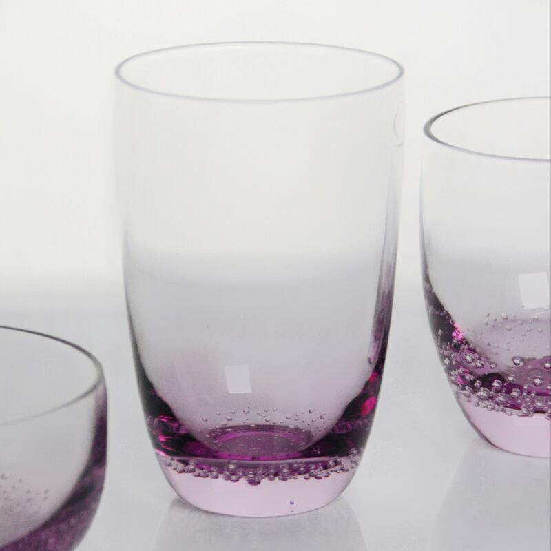 คุณภาพ Crystal Wine Glass handblown with subtle trapped bubbles and a soft lavender to clear gradient combining beauty and durability โรงงาน