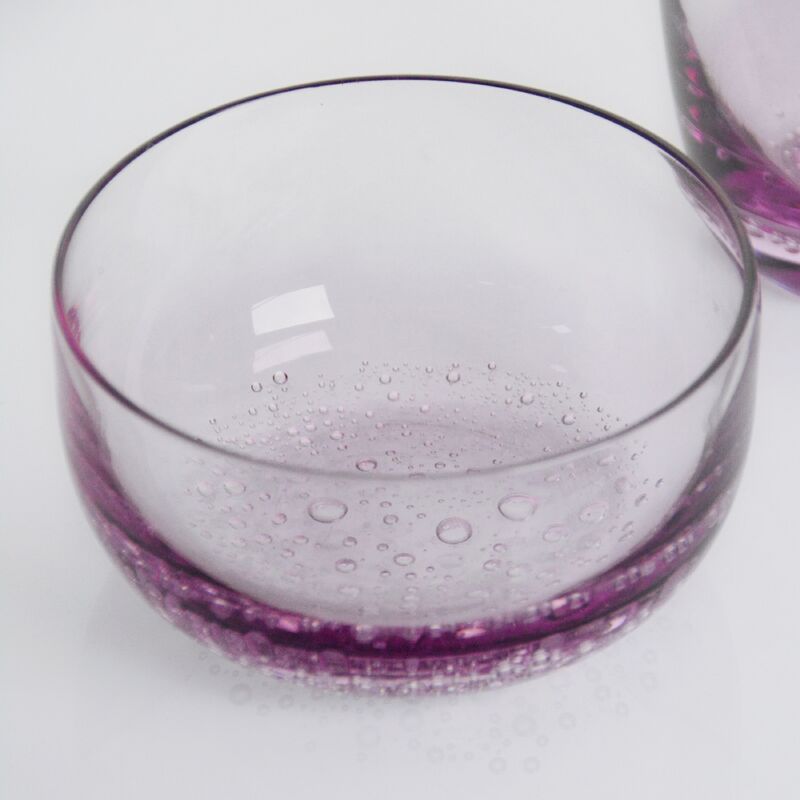คุณภาพ Crystal Wine Glass handblown with subtle trapped bubbles and a soft lavender to clear gradient combining beauty and durability โรงงาน