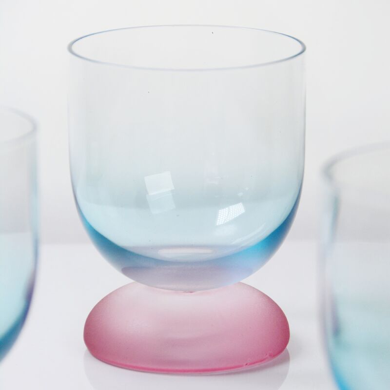 คุณภาพ Handblown Crystal Wine Glass Goblet with Two-color Gradient and Frosted Base for 300ml Wine Cocktail & Home Decor โรงงาน