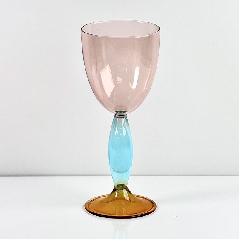 คุณภาพ Hand-Blown Gradient Color Borosilicate Wine Glasses, Multi-Color Artistic Stem Goblets for Wine, Cocktail, Home Bar & Party Decor โรงงาน