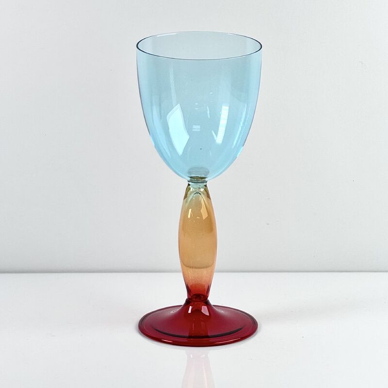 คุณภาพ Hand-Blown Gradient Color Borosilicate Wine Glasses, Multi-Color Artistic Stem Goblets for Wine, Cocktail, Home Bar & Party Decor โรงงาน