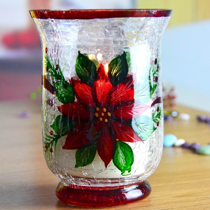 คุณภาพ Ice Crack Classic American Glass Hurricane Candle Holder โรงงาน