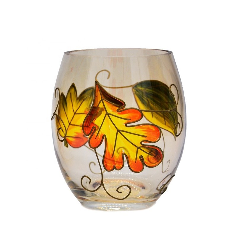 คุณภาพ Egg Shaped Beautiful Color Glass Cylinder Candle Holders , Glass Votive Candle Holders โรงงาน