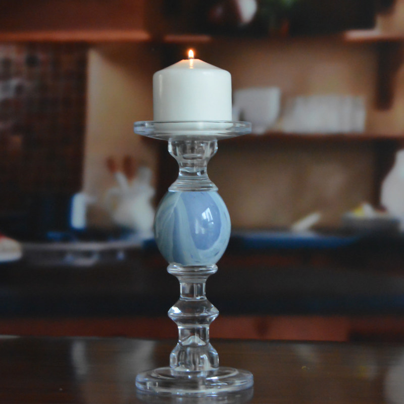 คุณภาพ Crystal 3 Size Long Stem Candle Holders With Marble Planet โรงงาน