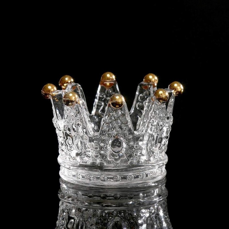 คุณภาพ Classic Crown Clear Glass Candle Holders โรงงาน