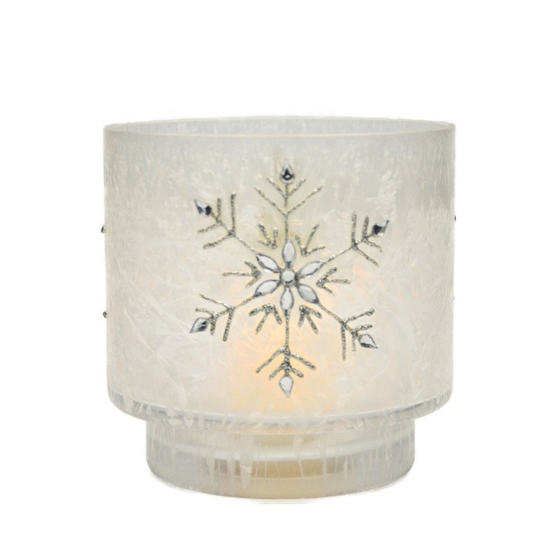 คุณภาพ Snow Flake Glass Candle Holders โรงงาน