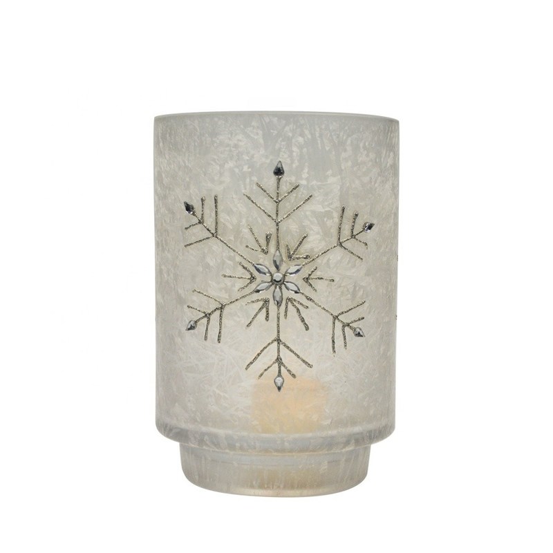 คุณภาพ Snow Flake Glass Candle Holders โรงงาน