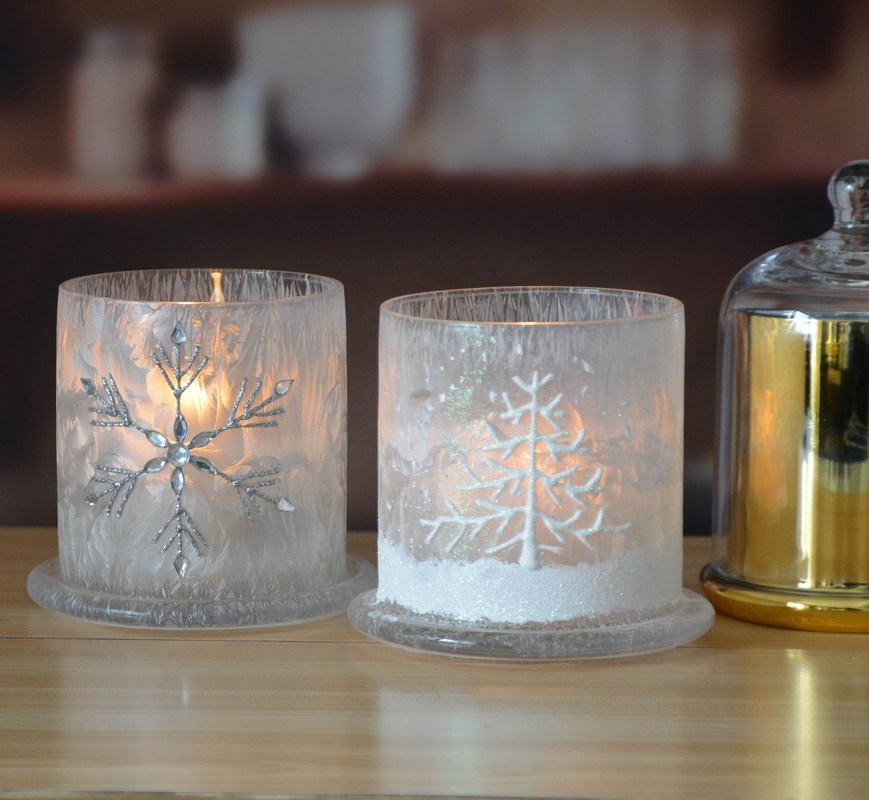 คุณภาพ Frost Glass Candle Holders , Glass Cylinder Candle Holders For Holiday Decoration โรงงาน