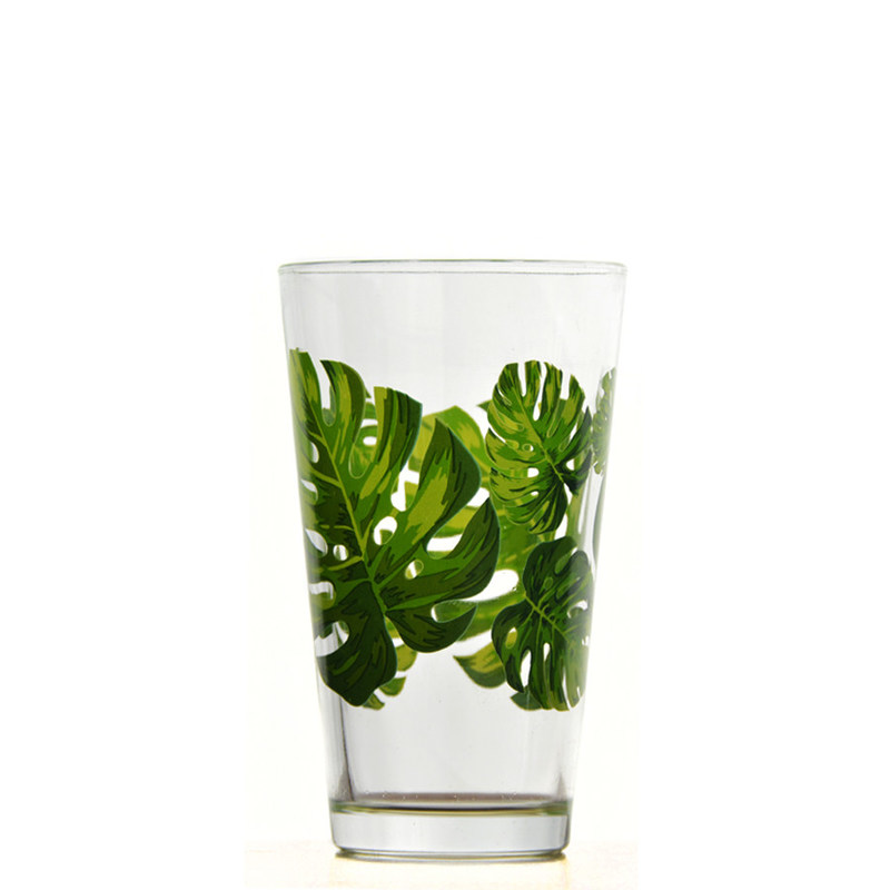 คุณภาพ Monstera Leaf 16 Oz Beer Glasses With Color Decal โรงงาน