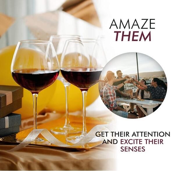 คุณภาพ Mouthblown Large Size 750ml Stemed Crystal Wine Glasses , Crystal Red Wine Glasses โรงงาน