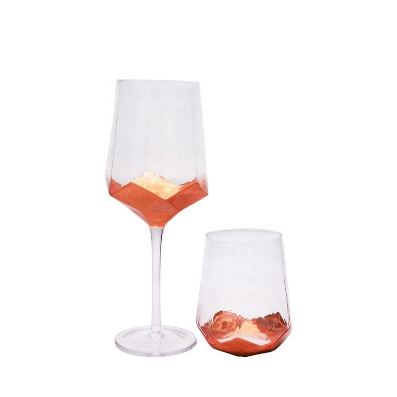 คุณภาพ Customize Stemless Gold Foil Decorated Crystal Wine Glass โรงงาน