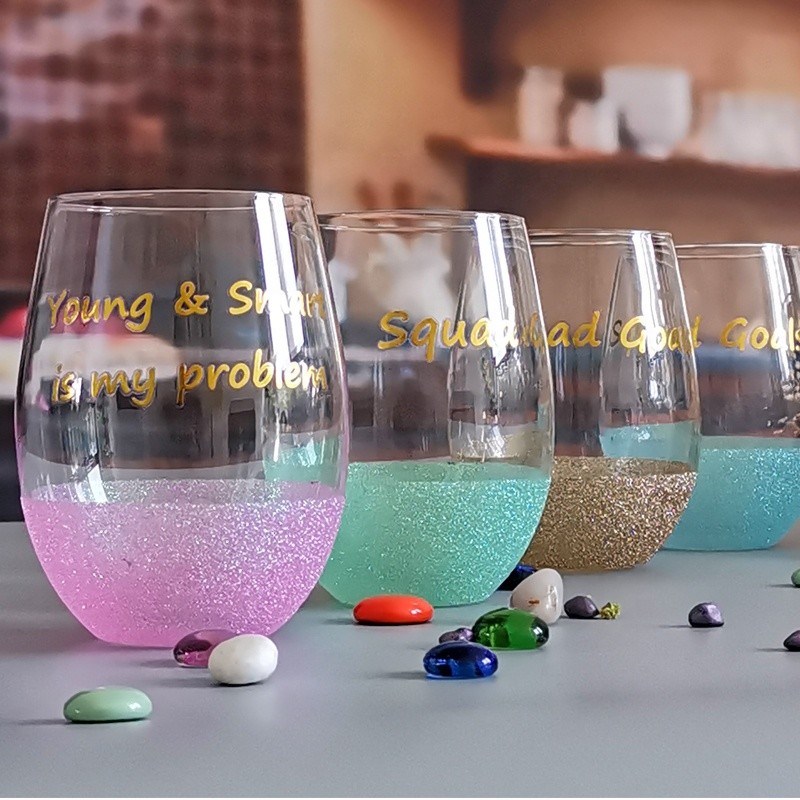 คุณภาพ LFGB 450ml Wine Glass , Crystal Wine Glass For Anuversery Party โรงงาน