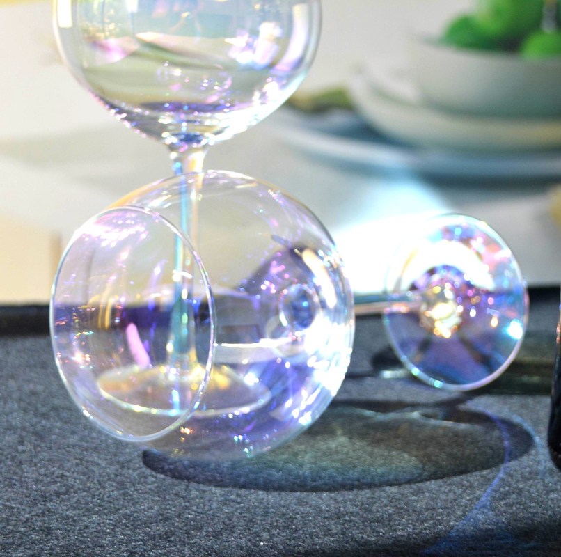 คุณภาพ Giant Rainbow Color Balloon Shape 23 Oz Crystal Wine Glasses โรงงาน