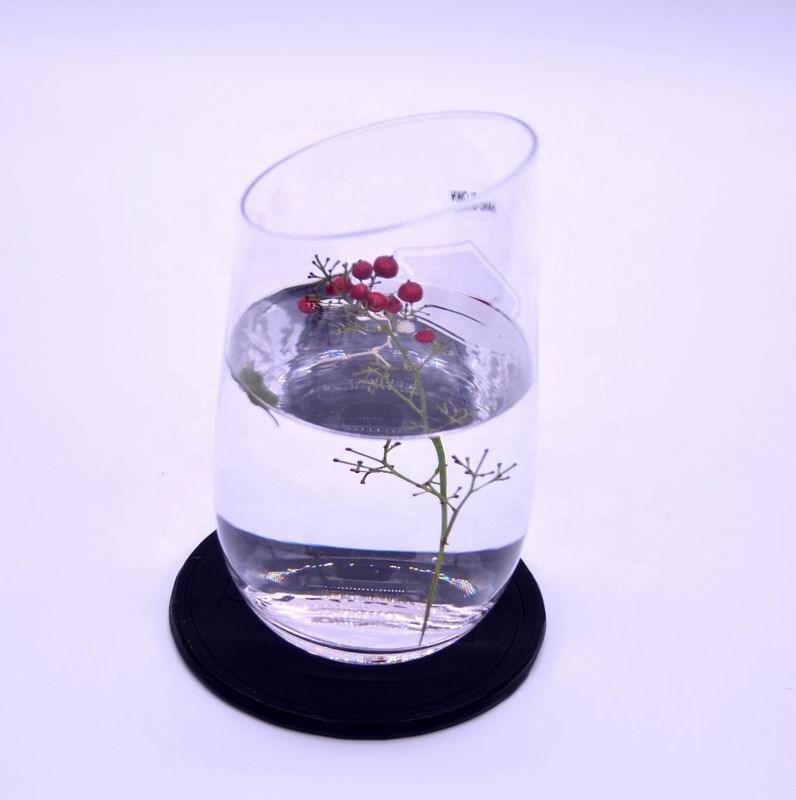 คุณภาพ Bevel Oblique Edge Stemless Crystal Wine Glass With Angle Top โรงงาน