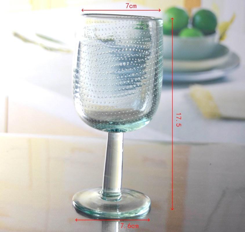 คุณภาพ Natural Color Thick Wall 11oz Vintage Crystal Goblets With Bubbles โรงงาน