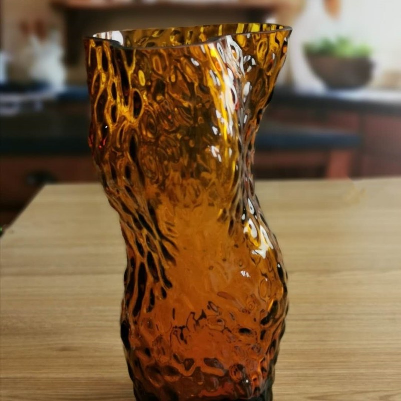 คุณภาพ Tree Stump Shaped Customize Color Decorative Glass Vase โรงงาน