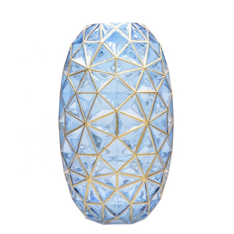 คุณภาพ Creative Handpainted Decorative Glass Vase For Wedding โรงงาน