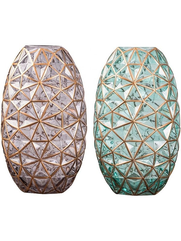 คุณภาพ Creative Handpainted Decorative Glass Vase For Wedding โรงงาน