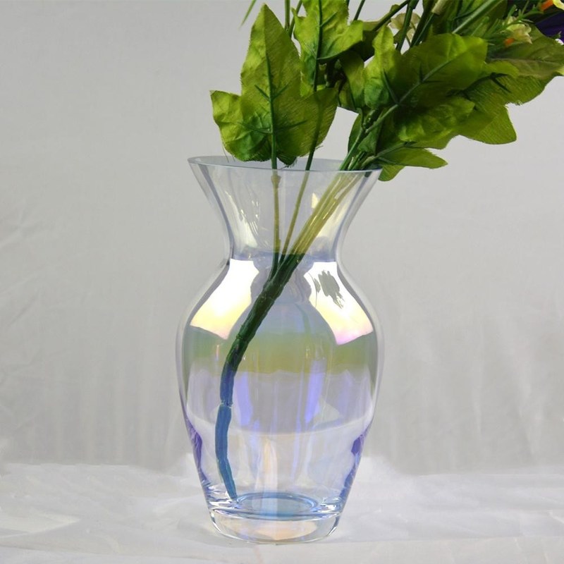 คุณภาพ Customize Irridescent Decorative Glass Vase For Home โรงงาน