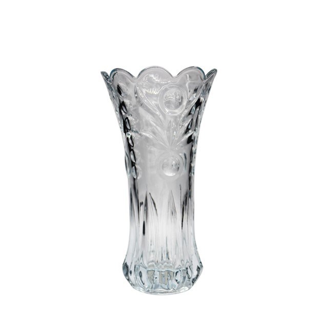 คุณภาพ Bohemian Style Crystal Embossed Pattern Decorative Glass Vase โรงงาน