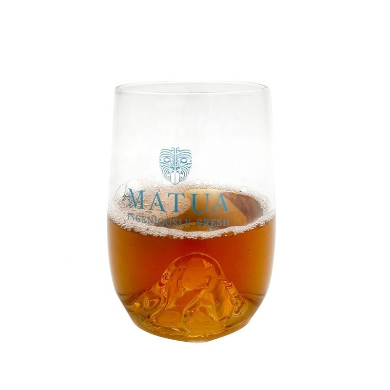 คุณภาพ 14 Oz Whiskey Glasses With Creative Ice Montain Bottom โรงงาน