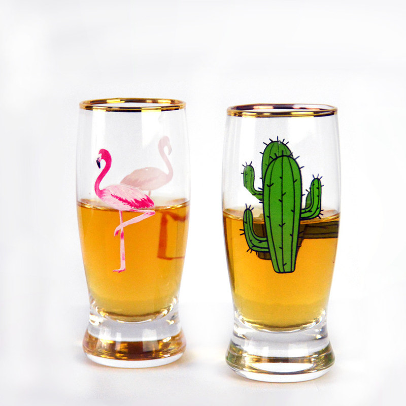 คุณภาพ Color Decal Printed Unique Shot Glasses โรงงาน
