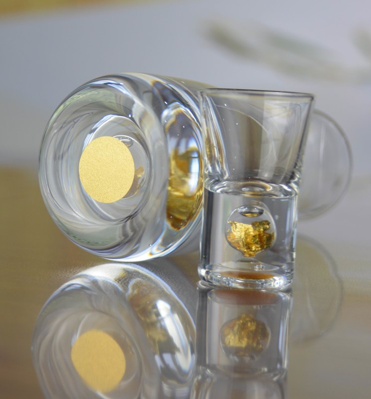คุณภาพ Gold Foil Bottom Shot Glass Set โรงงาน