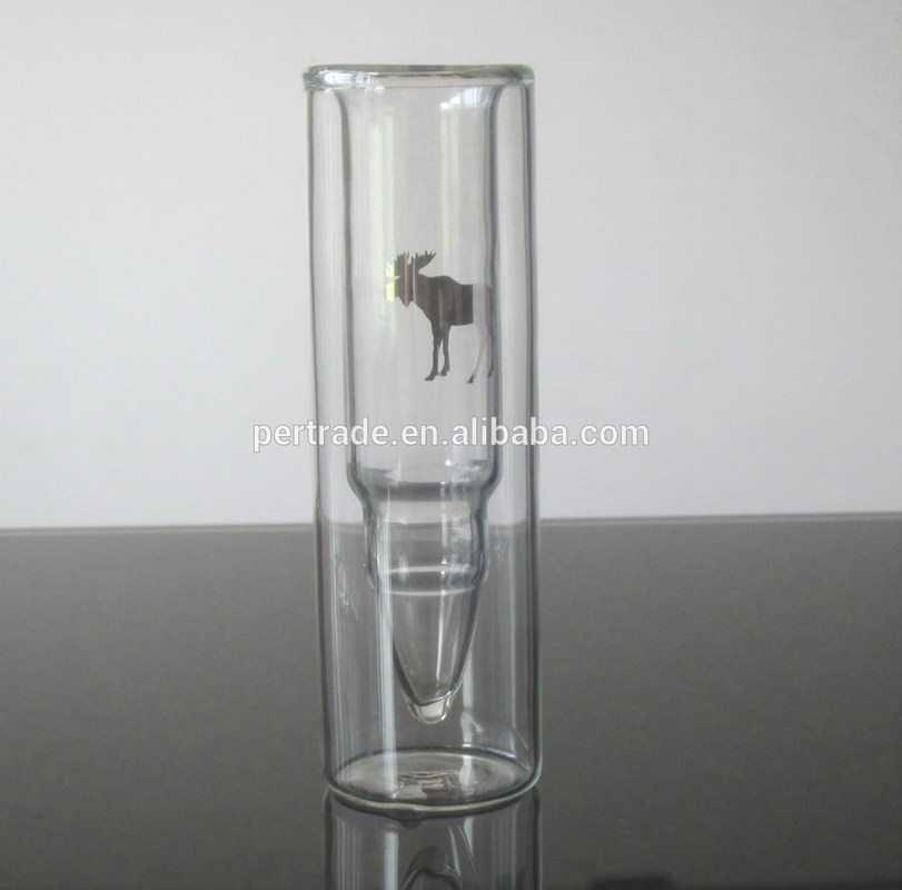คุณภาพ Bullet Shaped Double Wall 45ml Unique Shot Glasses โรงงาน