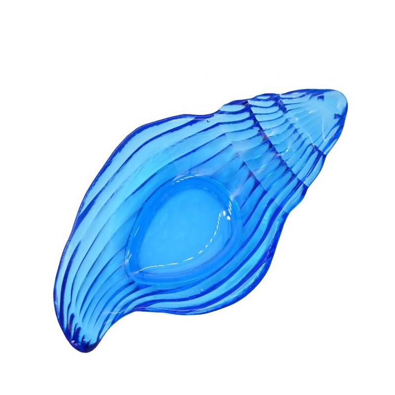 คุณภาพ Ocean Series Sea Shell Blue Glass Charger Plate For Dessert โรงงาน