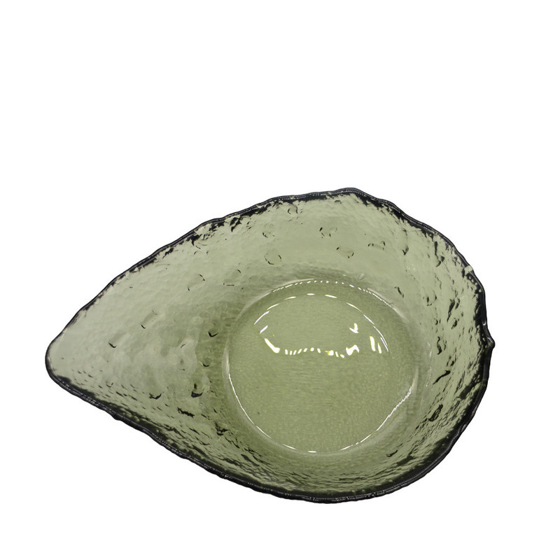 คุณภาพ Exquisite Creative Water Drop Shape Glass Charger Plates โรงงาน