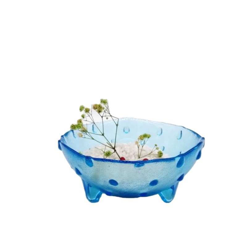 คุณภาพ Unique 3 Feet Glass Charger Plates For Fruit And Dessert โรงงาน