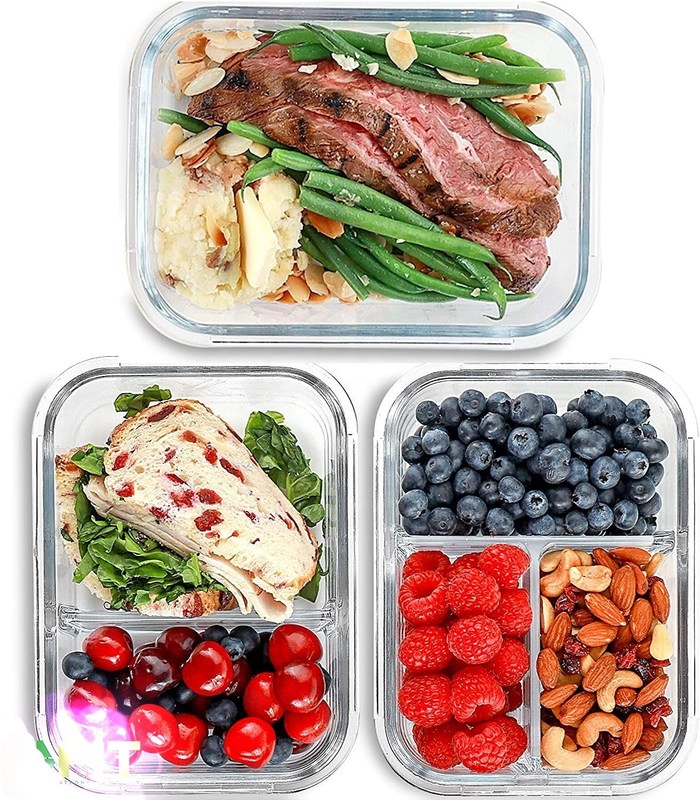คุณภาพ Borosilicate Pressed Glass Lunch Boxes With Locking Lids โรงงาน