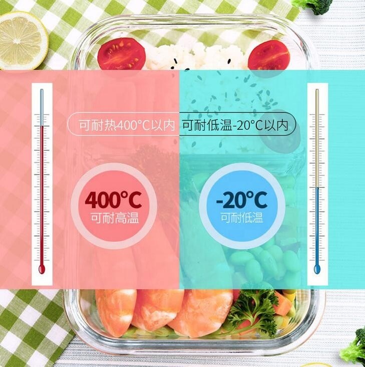 คุณภาพ Borosilicate Pressed Glass Lunch Boxes With Locking Lids โรงงาน