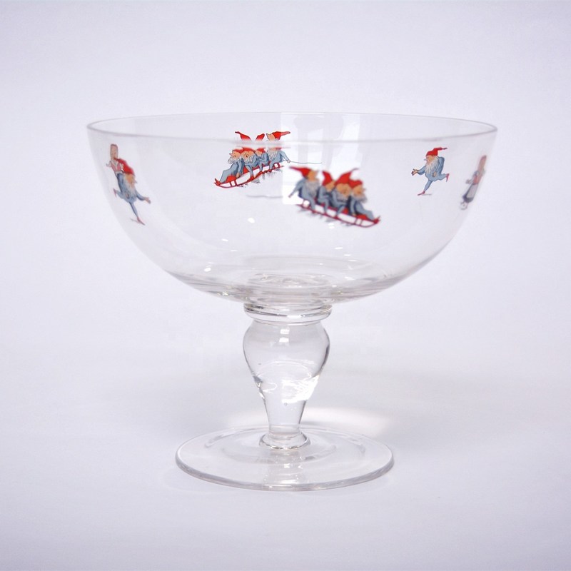 คุณภาพ Large Diameter Crystal Glass Fruit Bowl , Crystal Salad Serving Bowl With Stand โรงงาน