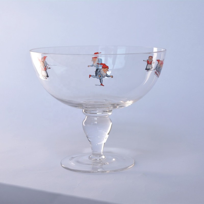 คุณภาพ Large Diameter Crystal Glass Fruit Bowl , Crystal Salad Serving Bowl With Stand โรงงาน