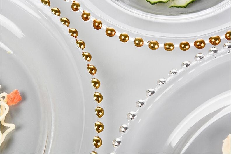 คุณภาพ Gold Decorated Glass Charger Plates โรงงาน