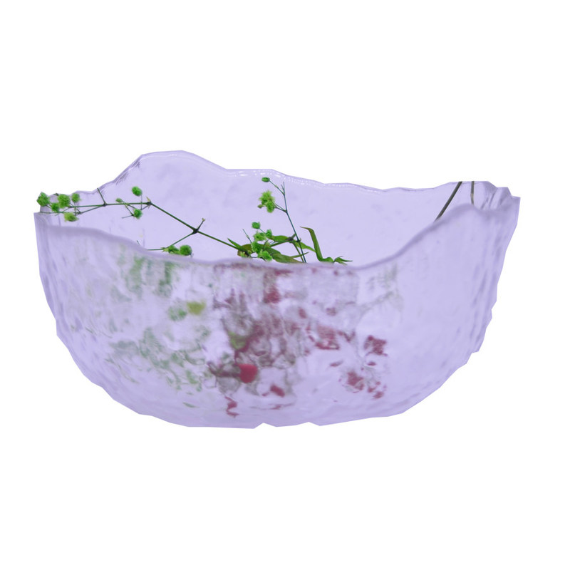 คุณภาพ Hammered Pattern Irregular Shape Crystal Salad Serving Bowl โรงงาน