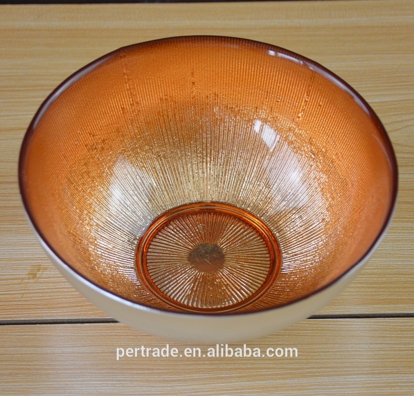 คุณภาพ Silver Gold Decorated Glass Charger Plates For Salad Bowl โรงงาน