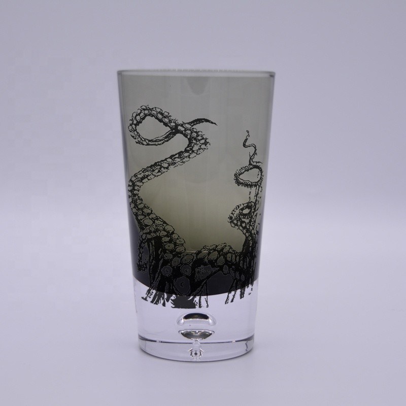 คุณภาพ Grey Color Air Bubble Bottom Unique Cocktail Glasses . Bohemian Drinking Glasses โรงงาน