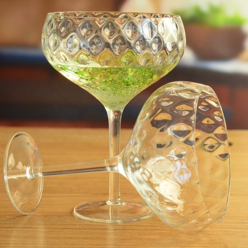 คุณภาพ Optical Pineapple Shape Giant Crystal Cocktail Glasses โรงงาน