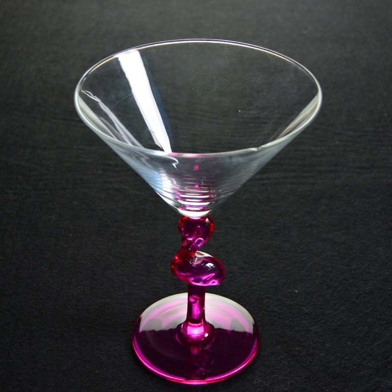 คุณภาพ Pink Color  Flamingo Shaped Stem Cocktail Crystal Glasses โรงงาน