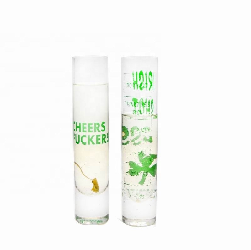 คุณภาพ Long Sparkling Crystal Cocktail Glasses With Color Decal โรงงาน