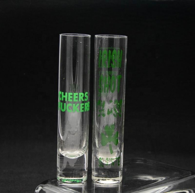 คุณภาพ Long Sparkling Crystal Cocktail Glasses With Color Decal โรงงาน