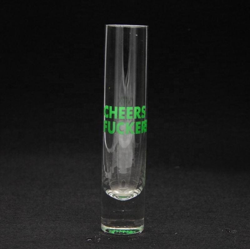 คุณภาพ Long Sparkling Crystal Cocktail Glasses With Color Decal โรงงาน