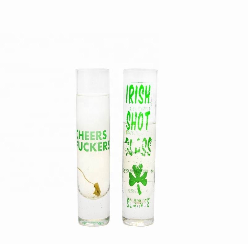 คุณภาพ Long Sparkling Crystal Cocktail Glasses With Color Decal โรงงาน