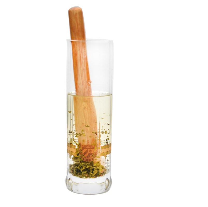 คุณภาพ 8" Cylinder Crystal Cocktail Glasses With Wood Pestle โรงงาน
