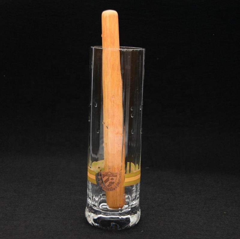 คุณภาพ 8" Cylinder Crystal Cocktail Glasses With Wood Pestle โรงงาน