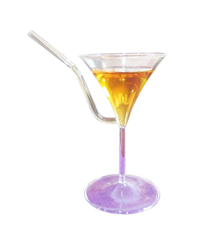 คุณภาพ Borosilicate Vintage Cocktail Glasses With Straw โรงงาน